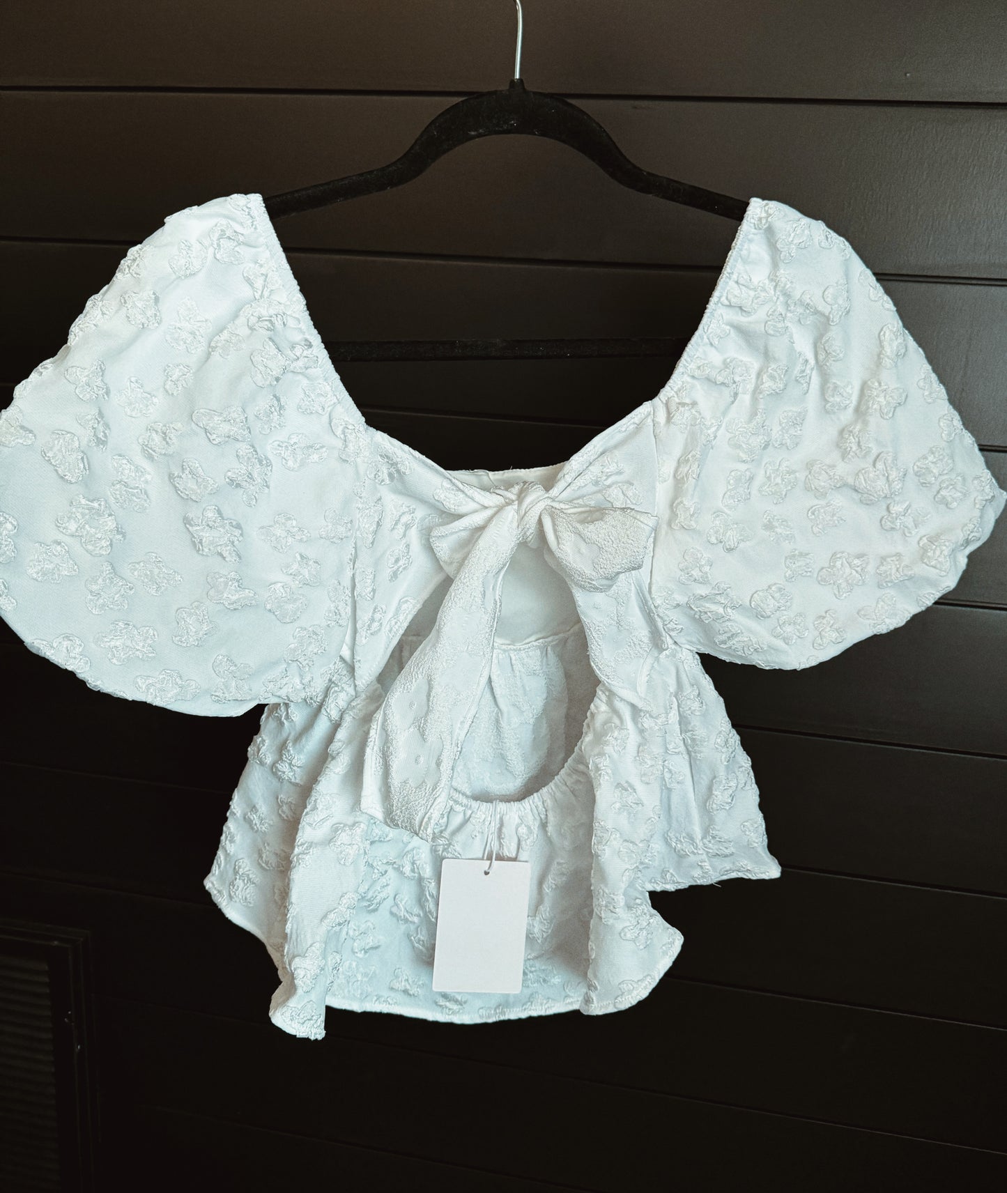 Floral Embossed Babydoll Shirt