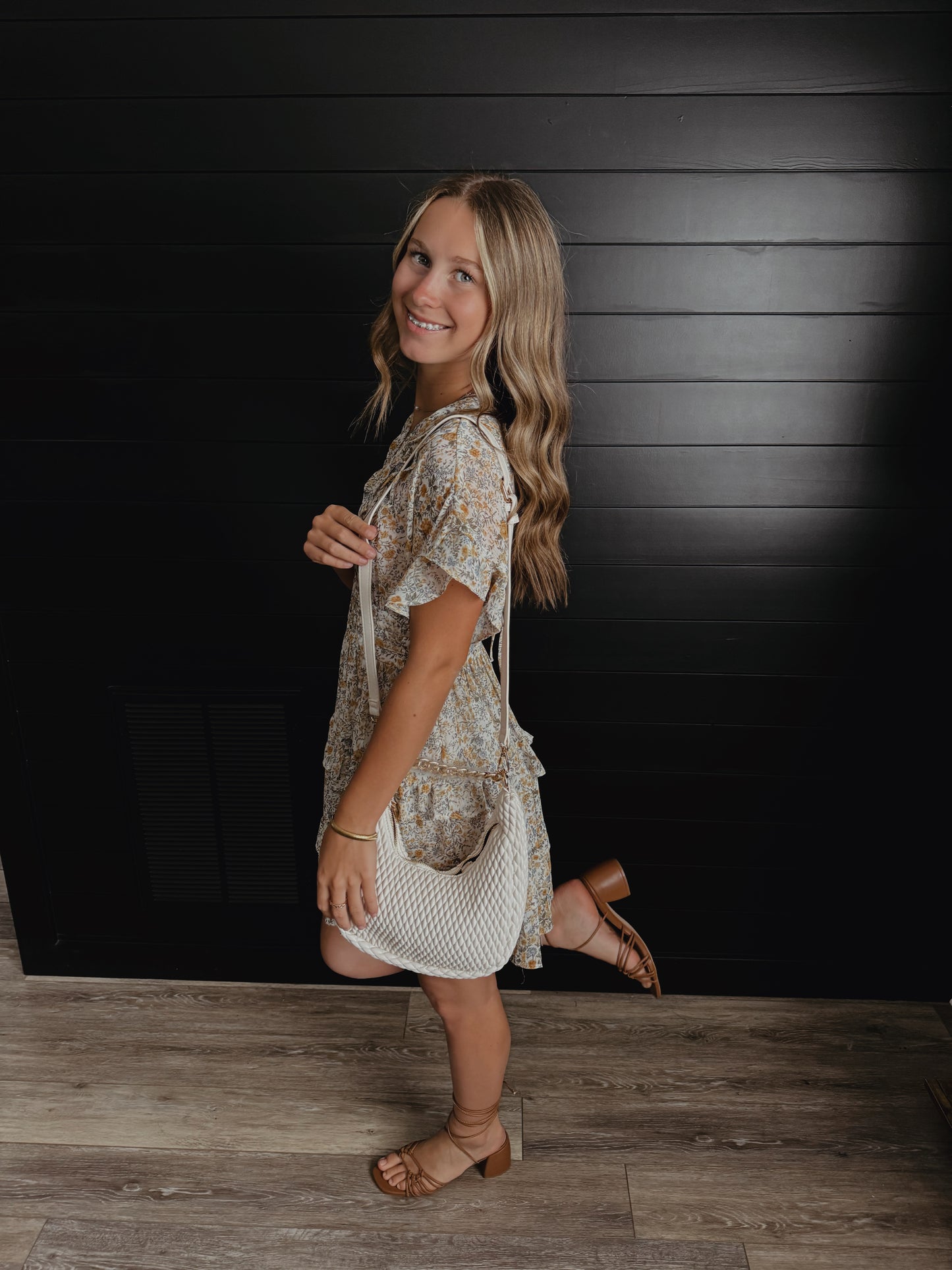 Yellow and Blue Floral Mini Dress