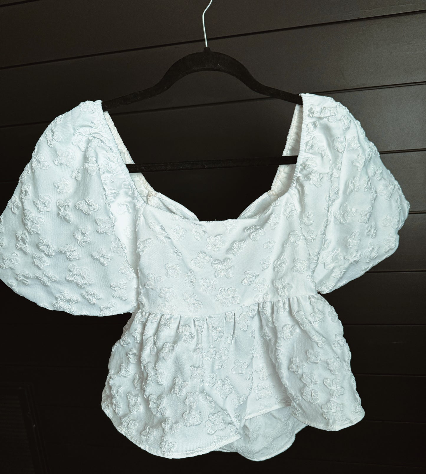 Floral Embossed Babydoll Shirt
