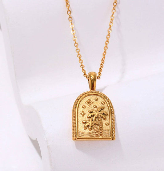 Palm Tree Talisman Style Necklace