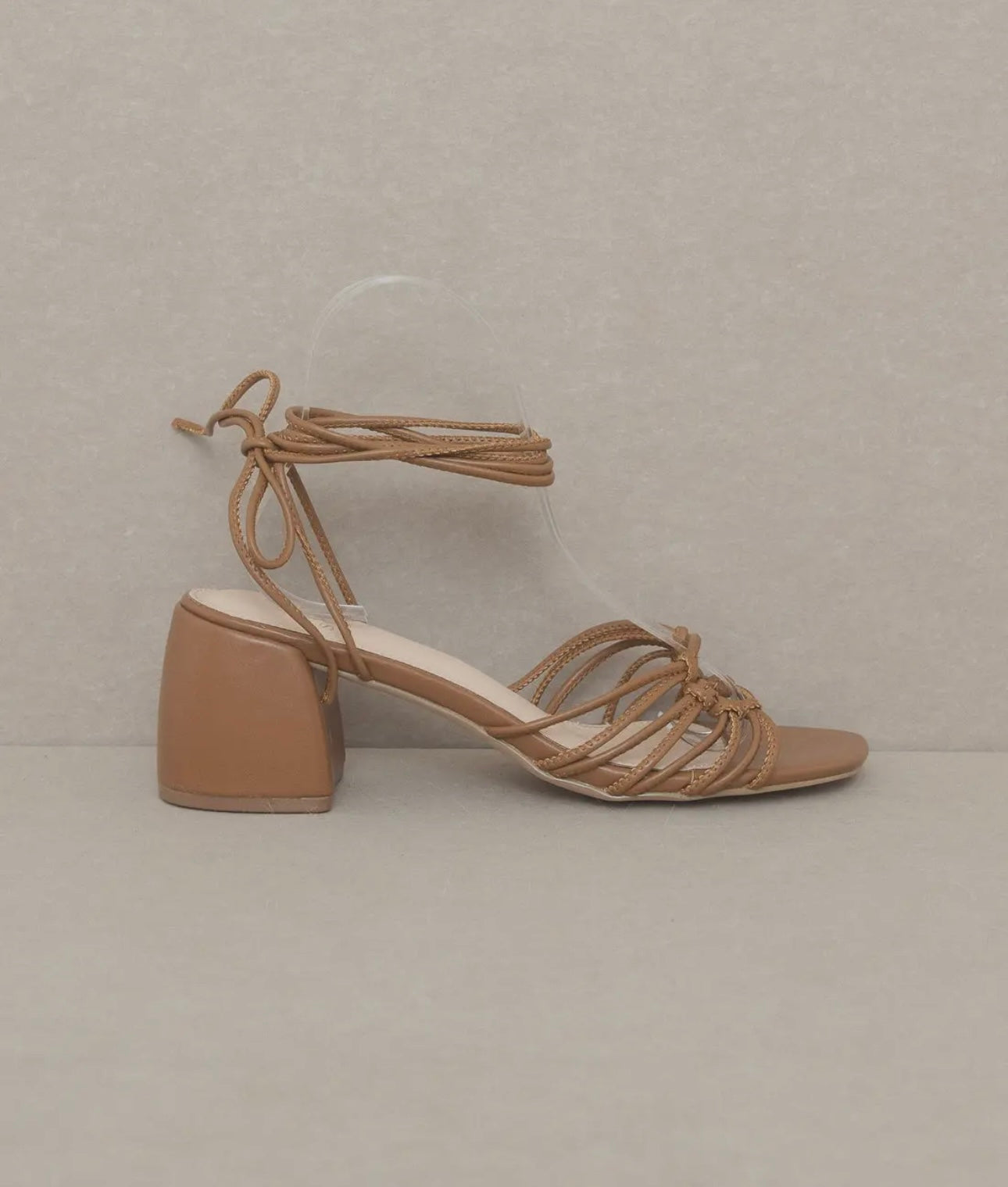 Knotted Lace Up Heel