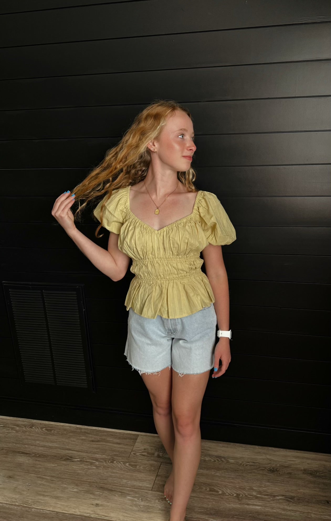 Puff Sleeve Smocked Top